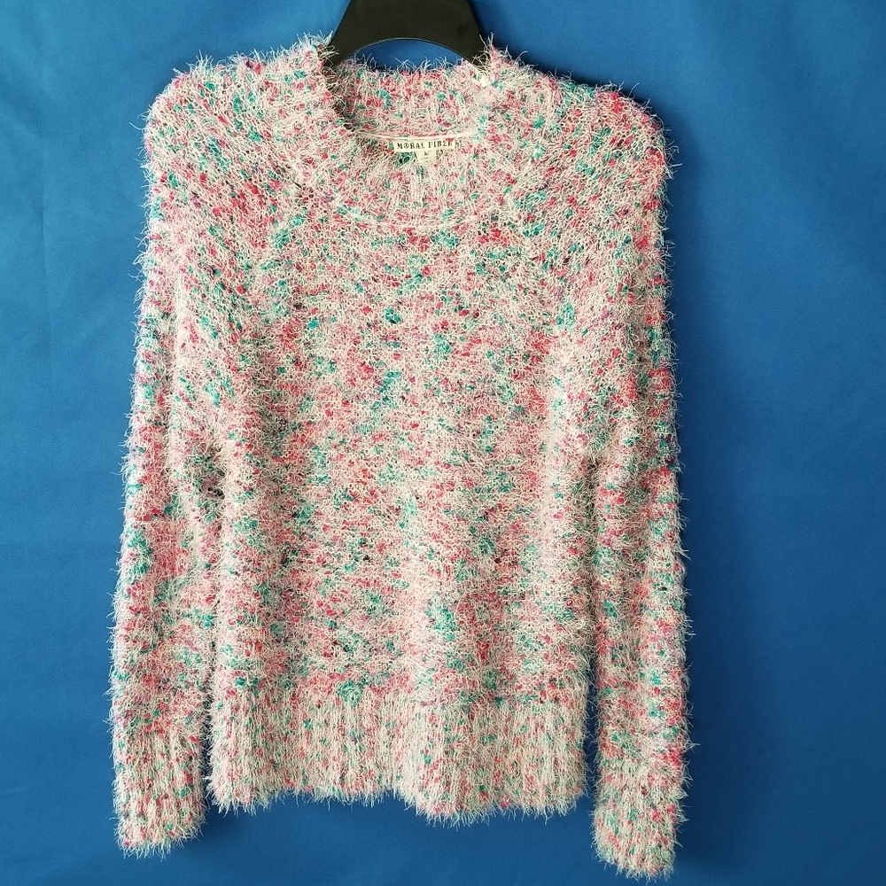 Moral Fiber Fuzzy Knit Sweater features a cozy pullover design
